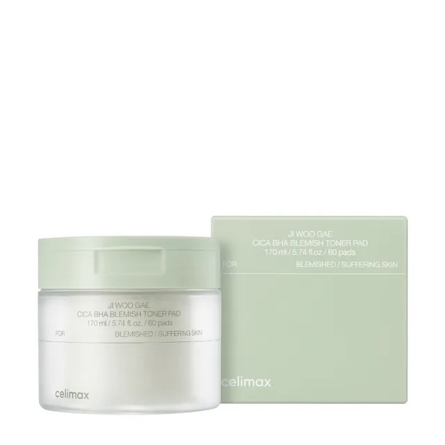 celimax Ji Woo Gae Cica BHA Blemish Toner Pad - 170ml | سيليماكس شرائح قطنية تونر بالسيكا و ال BHA - 170 مل